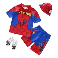 Traje De Baño Y Gorra De Spider Man Para Niños