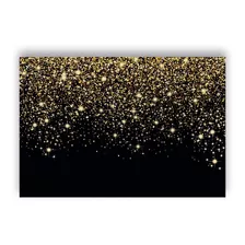 Fundo Fotográfico - Preto Com Efeito Glitter Dourado 2,2x1,5