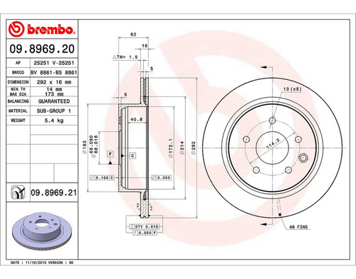 Rotor Freno Izquierdo O Derecho Trasero 350z 03/05 Foto 2