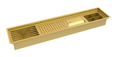 Escorredor Embutido Calha Inox Dourado Úmida 90cm Dourado