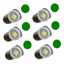 Kit 6 Lampada 75 Led Verde Soquete Latao Painel Fusca