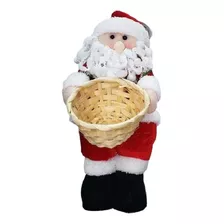 Papai Noel Boneco Cesto Enfeite Decoração Mesa Natal 43cm Não Aplica