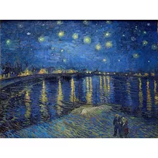 Poster Hd Van Gogh 65cmx100cm Noite Estrelada Sobre O Ródano