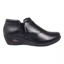 Zapatos Guaracha Cuero Negro Doble Cierre Gran Confort