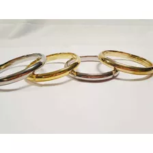 Bracelete Feminino De Abs Kit 4ppç Prata E Dourado