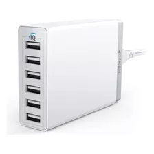 Cargador De Pared - Anker 6 Port Usb - 60w 12amp - Power Iq Color Blanco