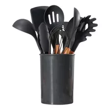 Kit Utensílios De Cozinha De Silicone 12 Peças Com Suporte