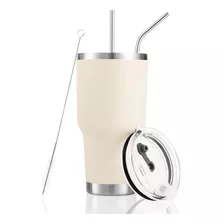 Vaso Termico De Acero Inoxidable De 30 Onzas Con Tapa-crema