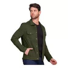 Jaqueta Masculina Verde Blusa De Frio Casual Sarja Envio Hj 