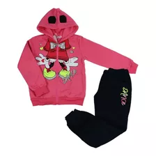 Conjunto Poleron Y Buzo Diseño De Minni Con Orejas Bkx-206