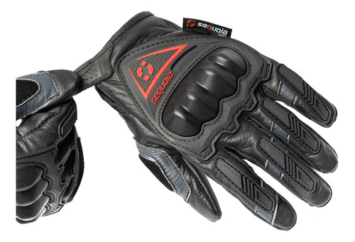 Foto de Guantes Caa Corta De Cuero Raptor Para Moto De Proteccin