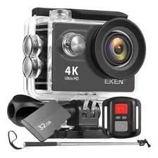 Kit Câmera Filmadora Eken H9r Original 4k Hd + 32gb + Bastão