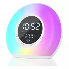 Misik - Bocina Radio Reloj Despertador - Bluetooth - Luz Led Color Blanco