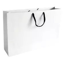 Bolsa Cart. Blanca 50x40x18 - Manija Negra - Pack X 10un