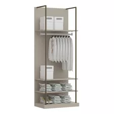 Módulo Prateleiras E Cabideiro Guarda Roupa Closet Modulado