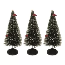 3 Mini Arvore Natal Pinheiro Nevado 30cm 