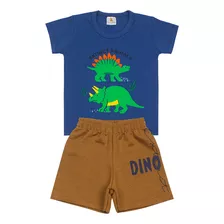 Conjunto Infantil Menino Extinct Animal Dino Roupa Bebê