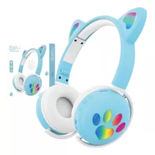 Fone De Ouvido Bluetooth Orelha Gato Led Headphone Infantil