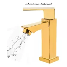 Torneira De Banheiro Lavabo Luxo Metal Moderna Dourada Acabamento Brilhante Cor Dourado