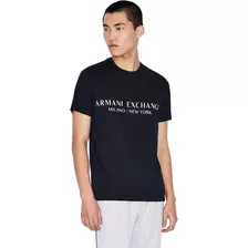 Playera Armani Exchange Original Negro Logo Ax Negro Slim 6