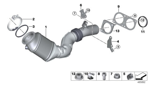 Catalizador At Motor Bmw Original Serie 2,3,4 #18327848044 Foto 3