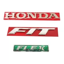 Kit Emblemas Letreiro Honda + Fit + Flex - 2009 Até 2015
