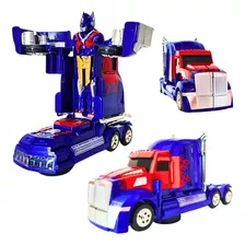 Brinquedo Infantil Caminhão Vira Robô Transformers Luz E Som