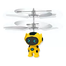 Mini Robô Drone Voador Quadricóptero Recarregável Polibrinq Cor Amarelo