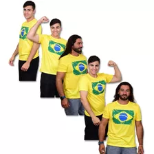 Kit 5 Camisetas Brasil Copa Amarela Pátria Brasileira Camisa