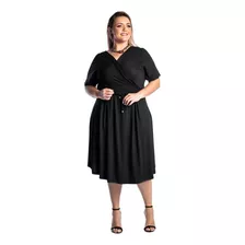 Vestido Feminino Transpassado Plus Size Moda Evangelica Soc 