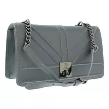 Bolso De Hombro Estructurado Pequeño De Piel Gris Pierre Car