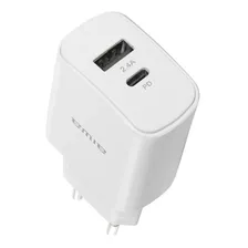 Cargador Rapido 2 Puertos Usb + Tipo C 27w Aiwa Awp-22ac27 Color Blanco