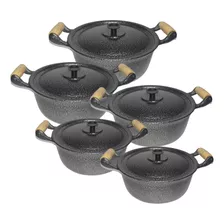  Jogo De Panela Aluminio Preto Fundido Batido Grosso Oferta!