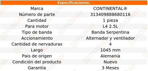 Banda 1045 Mm Acc Grand Voyager L4 2.5l 88 Vent, Alt Foto 5