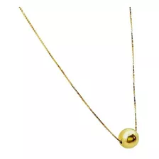 Corrente Veneziana Com Pingente Bola 50cm Ouro 18k-750