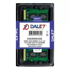 Memória Dale7 Ddr2 2gb 800 Mhz Notebook 16 Chips 1.8v Kit 02