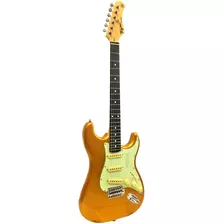 Guitarra Elétrica Tagima Tw Series Tg-500 De Tília Metallic Gold Yellow Com Diapasão De Madeira Técnica