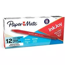 Lapiceras - Bolígrafo Paper Mate (12 Unidades), Color Rojo