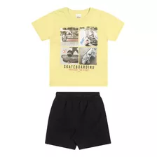 Conjunto Infantil Menino Camiseta Bermuda Coton Elian