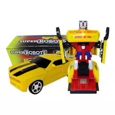 Carrinho Policia Transformers Robô Musical Luz Bate Volta