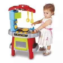 Cozinha Infantil Fogão E Pia Sai Água Beauty Chef Colorida Cor Vermelho