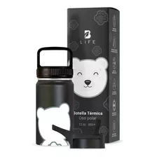 Termo De Agua Para Niños 355 Ml. Con Popote Y Asa. B Life Oso Polar