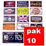Pack 10 Patentes Placas Souvenir Metalica Decorativas Dif Mo