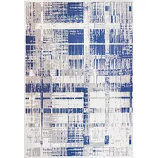 Tapete Elegant Printed 01 Antiderrapante 200x300cm 2x3m Cor Azul Desenho Do Tecido Geométrico