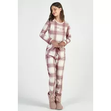 Pijama Manga Longa Xadrez Feminino