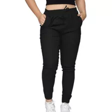 Calça Feminina Jogger Bengaline Cintura Alta Lisa Cordão