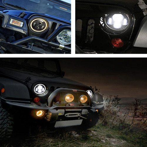 Una Faros Ojo ngel Led Jeep Jk Wrangler 7 Tj Cj5 Cj7 Foto 8