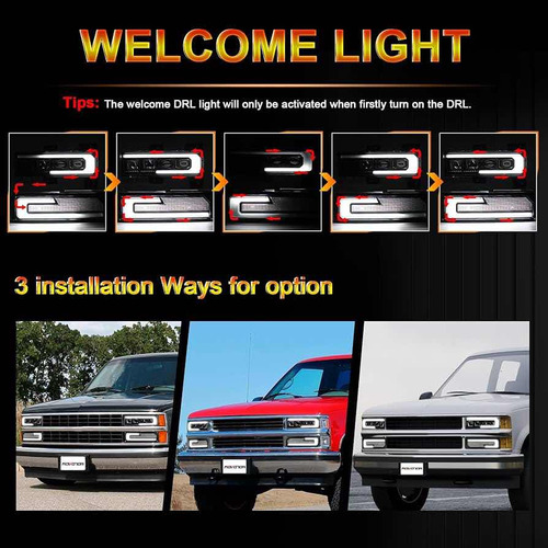 Luces Full Led Calidad 500% Ms Brillantes Par Gmc 88-98 Foto 4