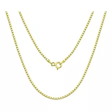 Corrente De Ouro 18k Grossa Veneziana De 1,3mm Com 50cm Cor Amarelo