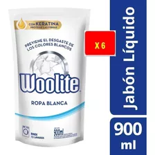 Jabón Líquido Woolite Ropa Blanca Repuesto 900ml X 6 Uni.